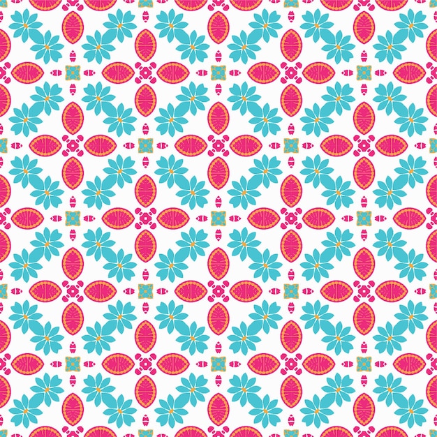 Ethnic flower seamless pattern with ornament