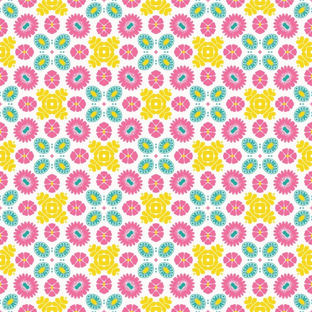 Ethnic flower seamless pattern with ornament