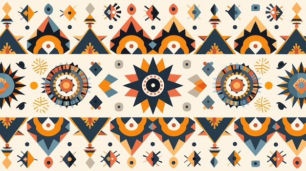 Vector ethnic geometric pattern vector illustration