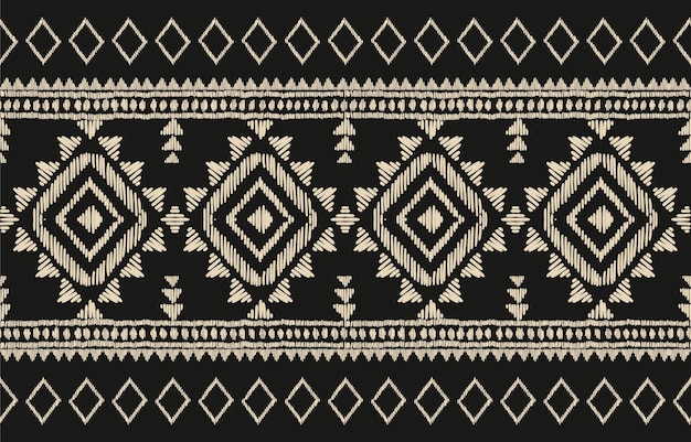 Ethnic ikat seamless pattern in tribal Aztec geometric ethnic ornament print Ikat pattern style