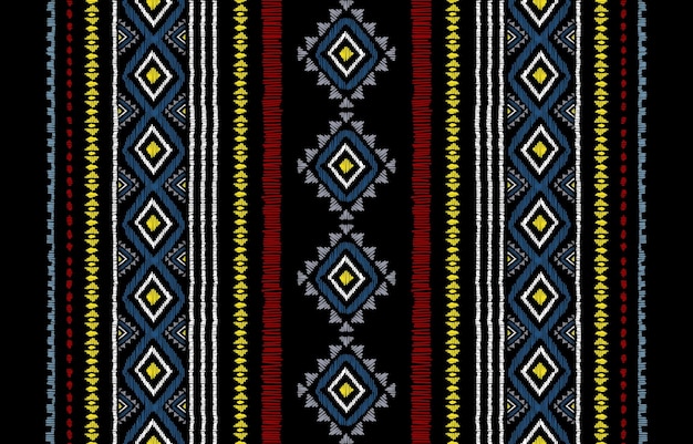 Ethnic ikat seamless pattern in tribal Aztec geometric ethnic ornament print Ikat pattern style