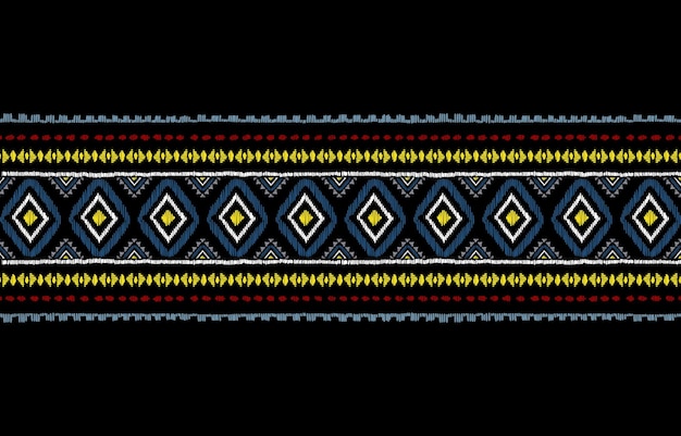 Ethnic ikat seamless pattern in tribal Aztec geometric ethnic ornament print Ikat pattern style