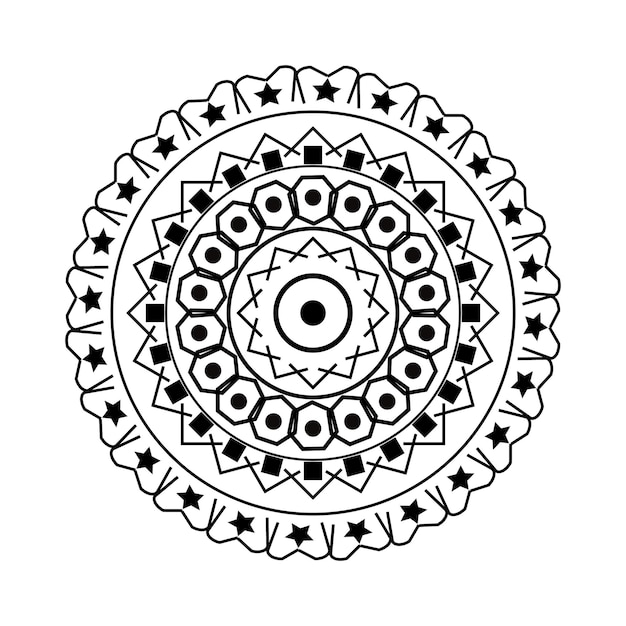 Ethnic mandala decoration pattern set Free Vector