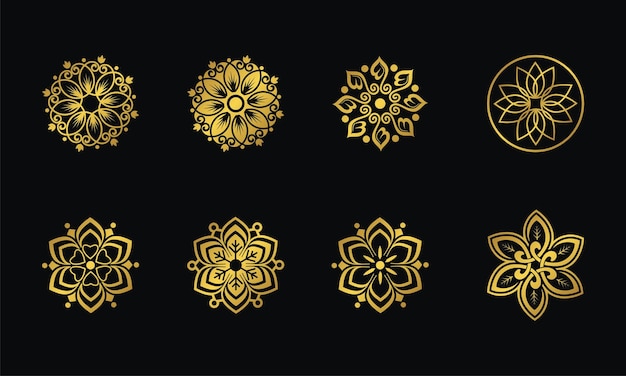 Ethnic mandala decoration pattern set