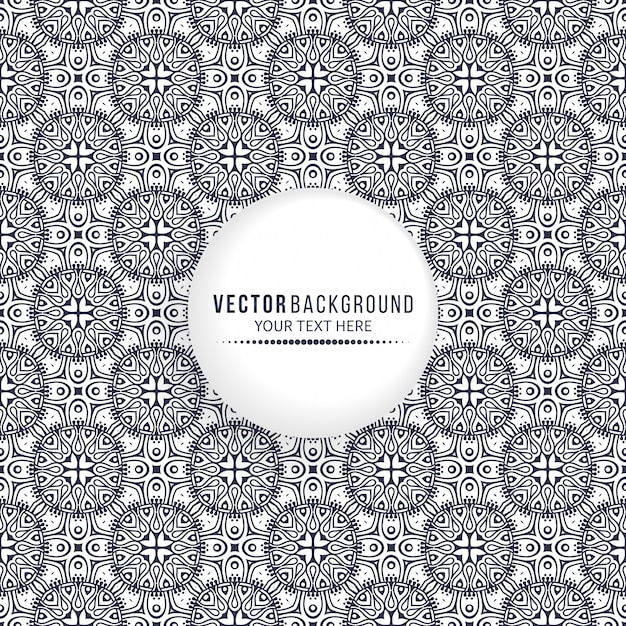 Ethnic mandala design background with blank circle frame