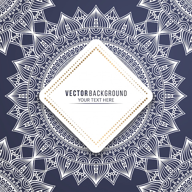 Ethnic mandala design background with blank frame