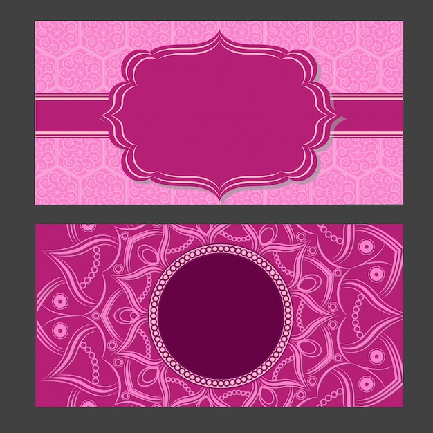 Ethnic Mandala ornament background set