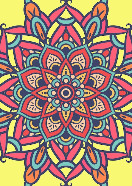 Ethnic Mandala Round Ornament Pattern With Colorful, Mandala Vector Background, Decorative Pattern