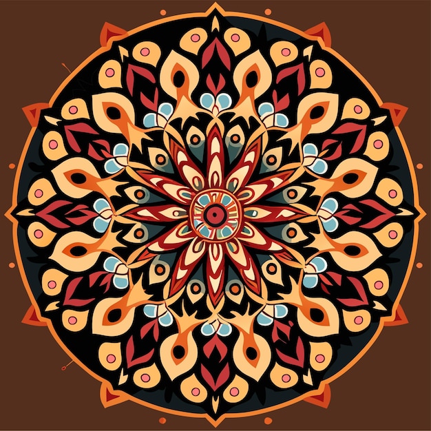 Ethnic mandala round ornament pattern with colorful mandala vector background