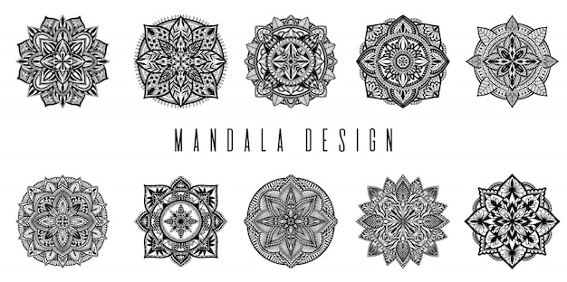 Ethnic Mandala set decoration.