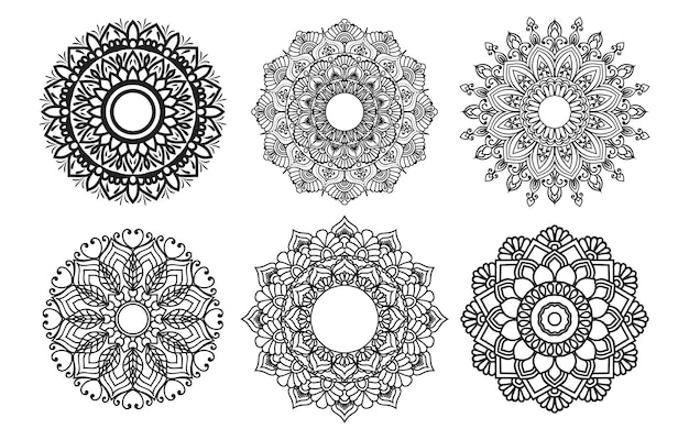 Ethnic mandala vector design decoration pattern set