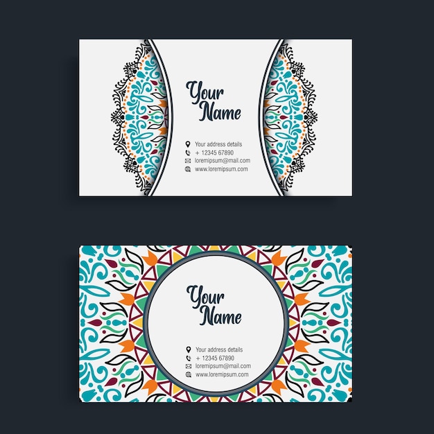 Vector ethnic oriental mandala business card template