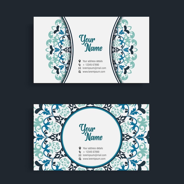 Vector ethnic oriental mandala business card template