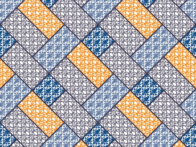 ethnic pattern background with woven motifs