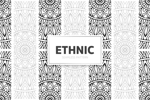 Vector ethnic pattern design mandala border.