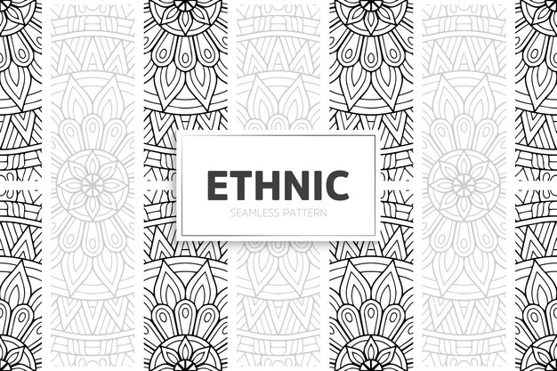 Ethnic pattern design mandala border.