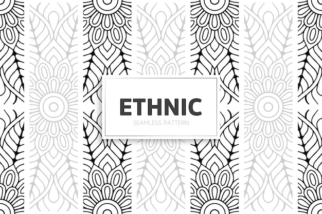 Vector ethnic pattern design mandala border.