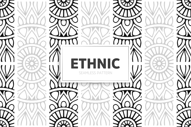 Vector ethnic pattern design mandala border.