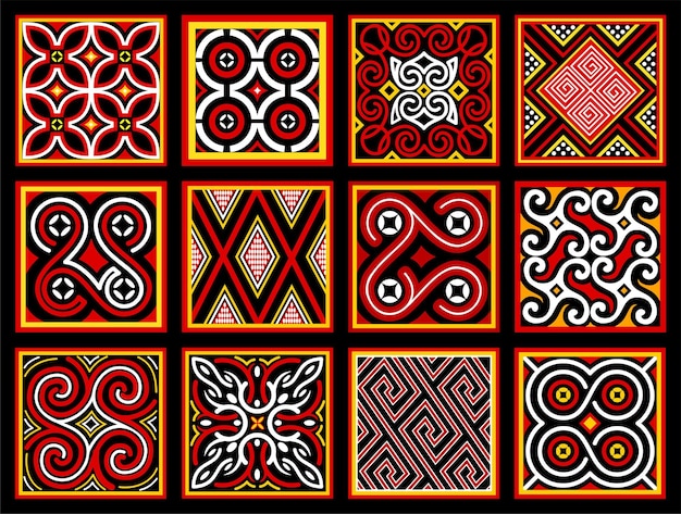 Ethnic pattern from Toraja South Sulawesi Indonesia Traditional Asian art texture