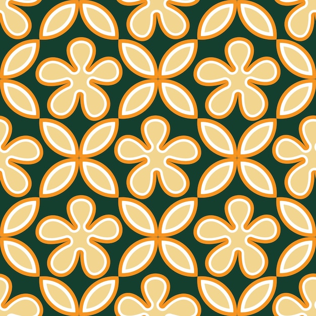 Ethnic Retro Geometric Florals Tile Style Punchy Vector Background Seamless Pattern Cute Trendy