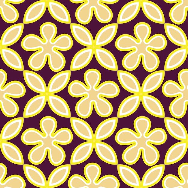 Ethnic Retro Geometric Florals Tile Style Punchy Vector Background Seamless Pattern Cute Trendy