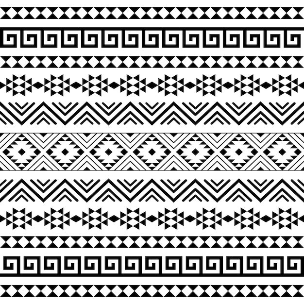 Ethnic tribal seamless geometric pattern