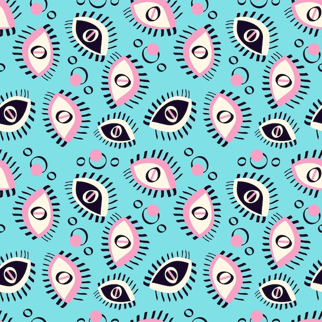 Vector ethnical magical pattern with eyes vector illustration