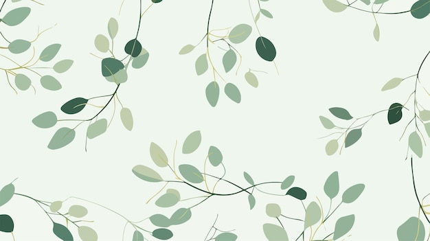 Vector eucalyptus branches seamless pattern