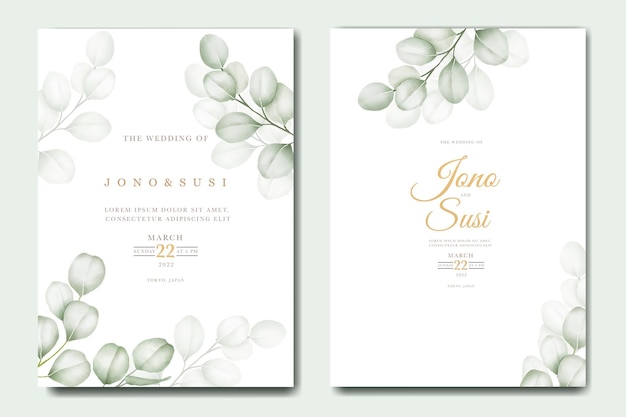 Eucalyptus Greenery Wedding Invitation Template