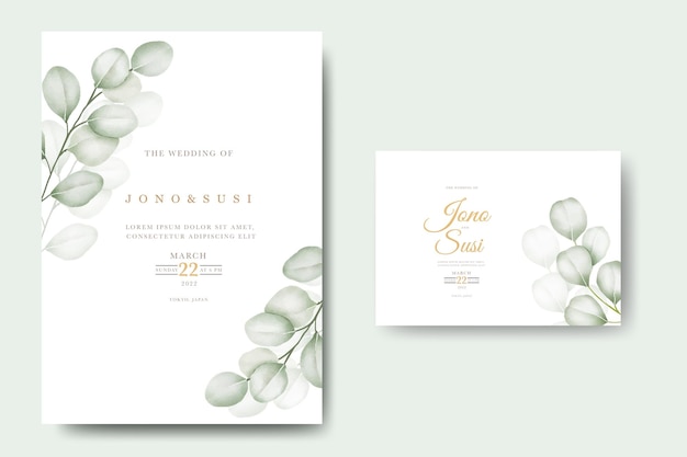 Eucalyptus Greenery Wedding Invitation Template