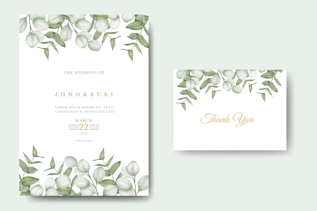 Eucalyptus Wedding Invitation Card