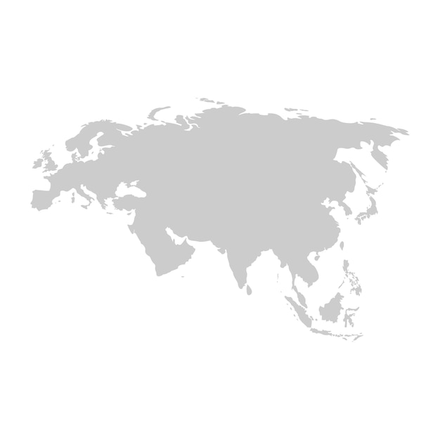 Eurasia continent Gray vector template for your design and ideas