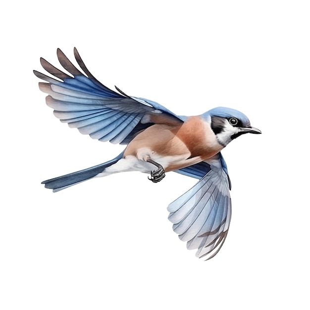 Eurasian Jay watercolor paint