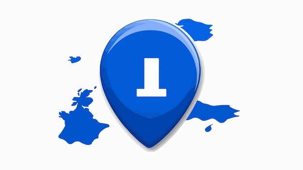 Euro Map Marker Icon in Flat Glyph Style