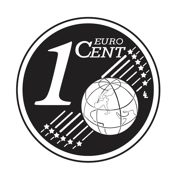 Euro one cent coin handmade design 