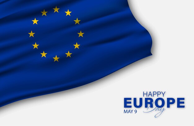 Vector europe day. annual public holiday in may.  celebration, card, poster, logo.