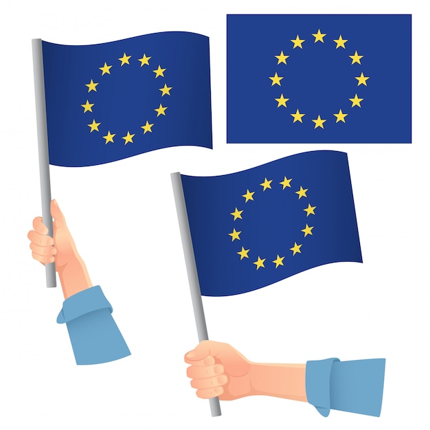 Europe EU flag in hand set