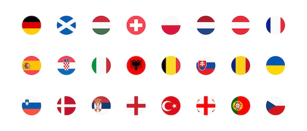 Vector europe flag 2024 collection vector illustration