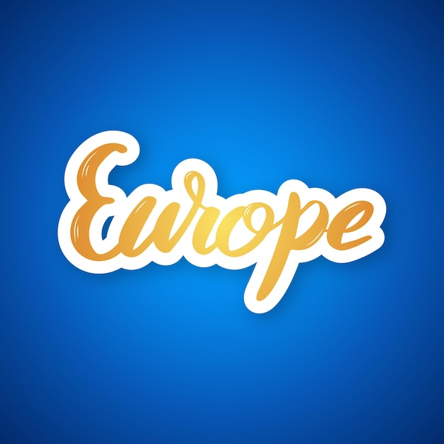 Europe hand drawn lettering phrase Sticker