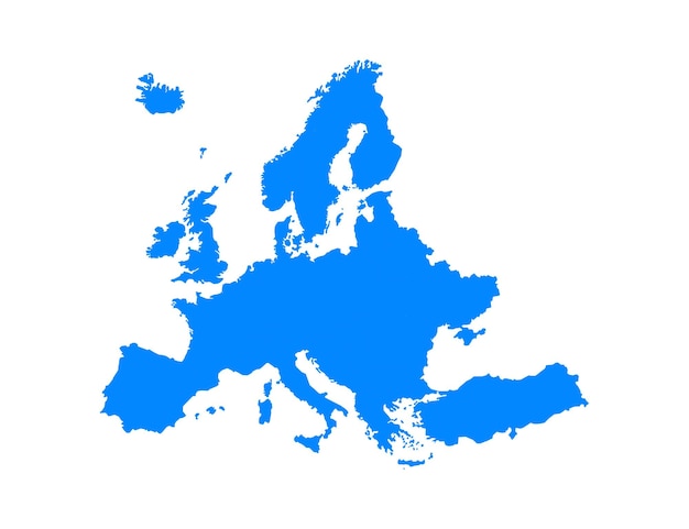 Vector europe map blue illustration on a white background in flat style vector