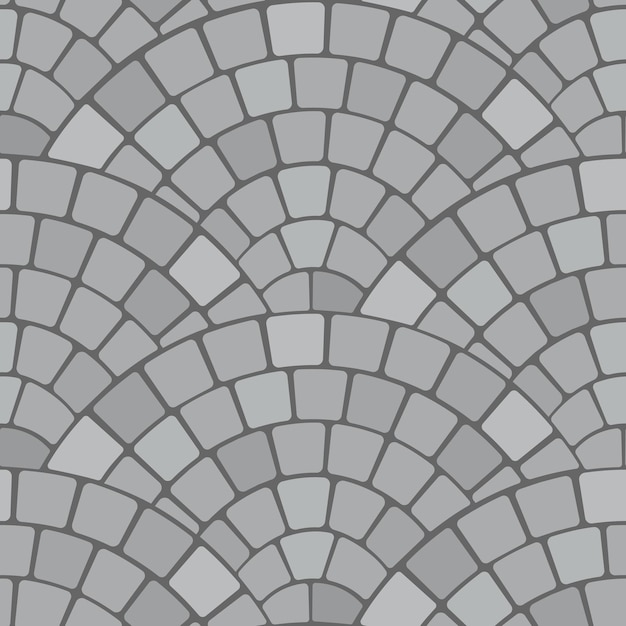 European or cobble fan pavement tile pattern