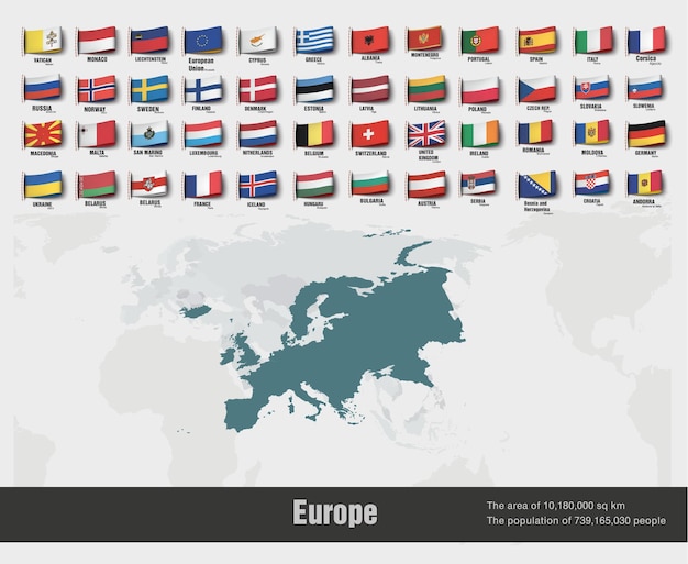 The european maps divided by countries