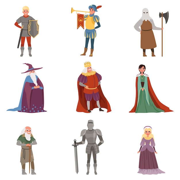 European middle ages historic period elements Illustrations