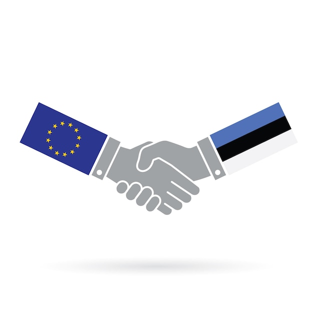 European union and Estonia handshake business agreement