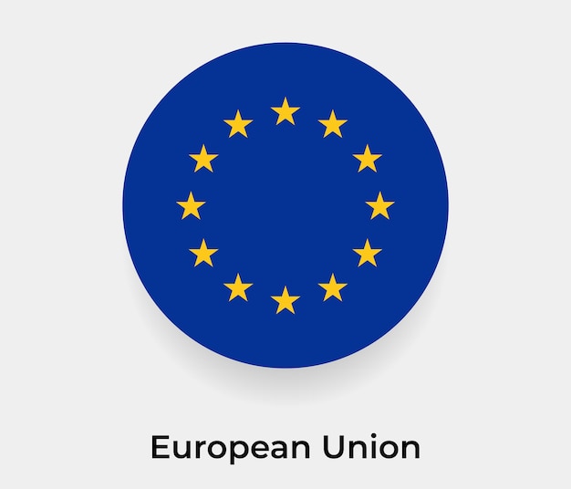 European Union flag bubble circle round shape icon vector illustration