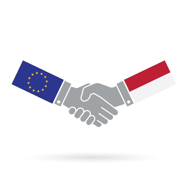 European union and Indonesia handshake business agreement