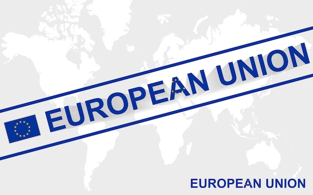 European Union map flag and text illustration