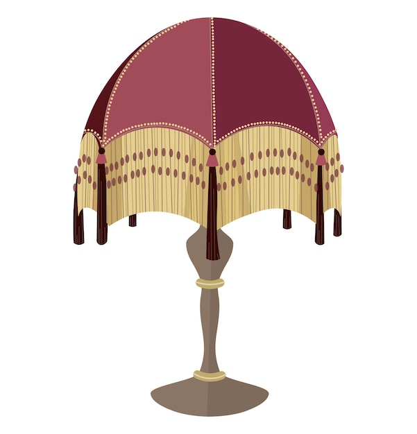 European vintage retro textile lampshade in victorian style Historic oldfashioned stylish interior