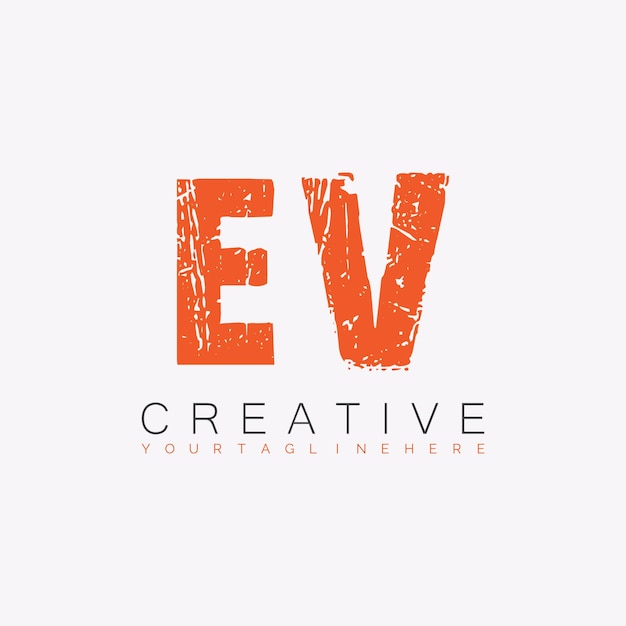 Vector ev initial monogram logo with letter creative design