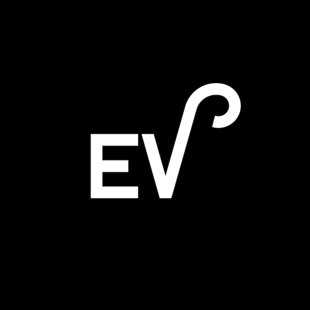 Vector ev letter logo design on black background ev creative initials letter logo concept ev letter design ev white letter design on black background e v e v logo